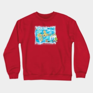 Guadeloupe_Illustrated_Travel_Map_With_RoadsXS Crewneck Sweatshirt